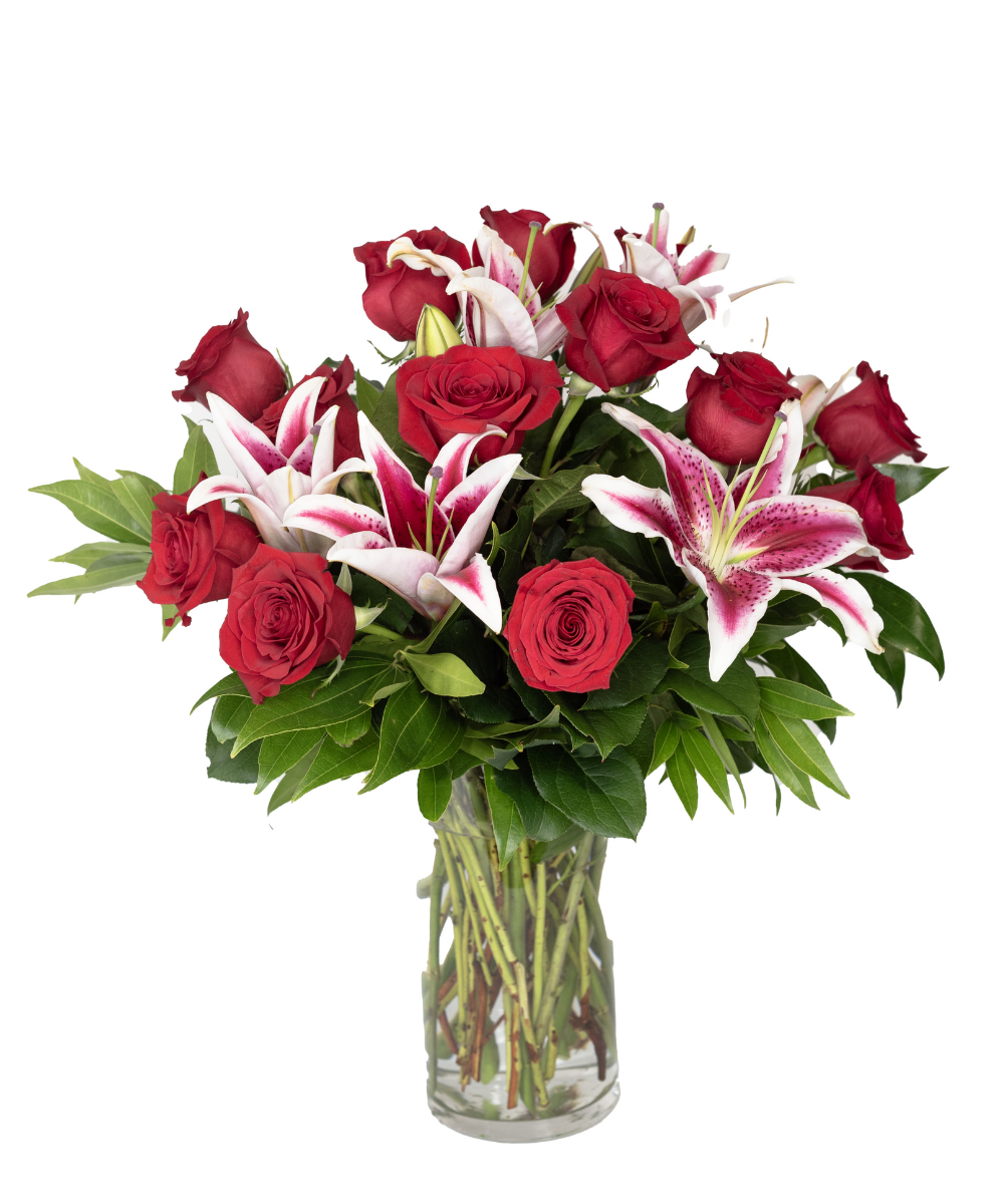 Roses and lilies by Eastern Floral Flower Delivery Grand Rapids, Michigan