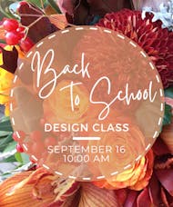 September | In Person Design Class - September 16th at 10 AM